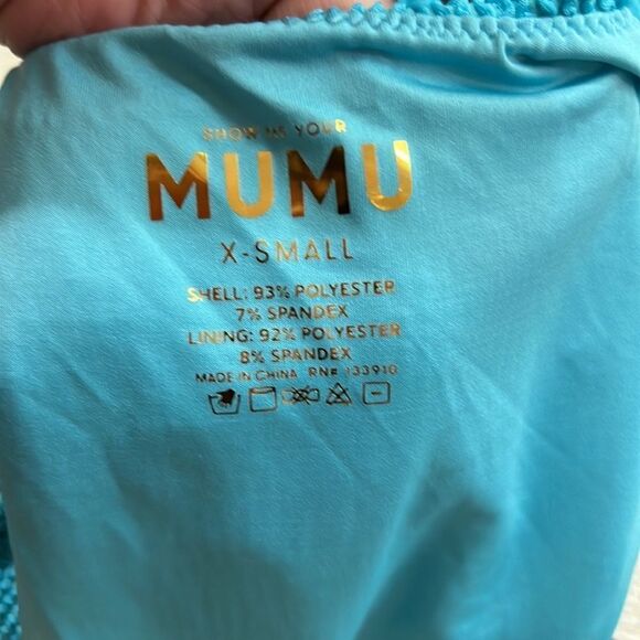 Show Me Your MuMu Blue One Piece Swimsuit Scoop Neckline - Picture 13 of 13